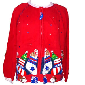 UGLY Christmas Sweater Cardigan oversized Slouchy Sweater